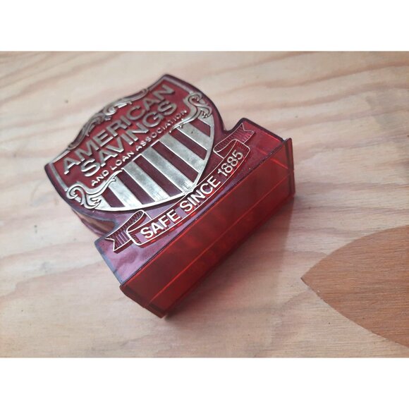 Vintage American Savings and Loan Association Piggy Bank Red 1980s - Picture 5 of 6